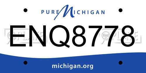 ENQ8778 Michigan License Plate
