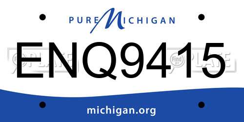 ENQ9415 Michigan License Plate
