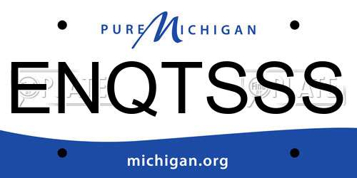 ENQTSSS Michigan License Plate