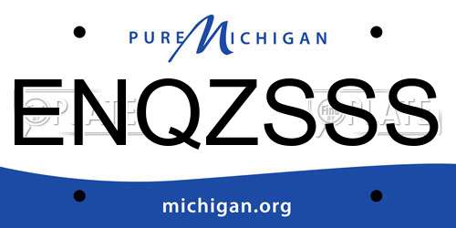 ENQZSSS Michigan License Plate