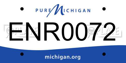 ENR0072 Michigan License Plate