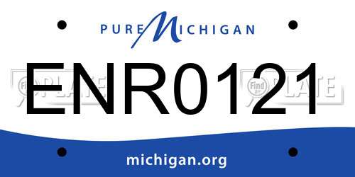 ENR0121 Michigan License Plate