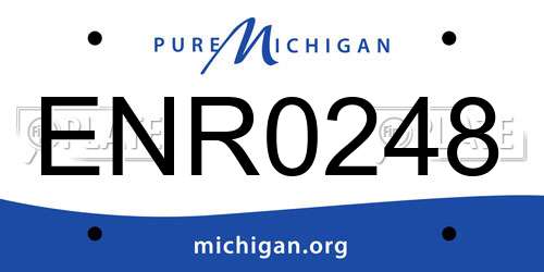 ENR0248 Michigan License Plate