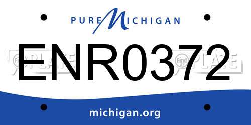 ENR0372 Michigan License Plate