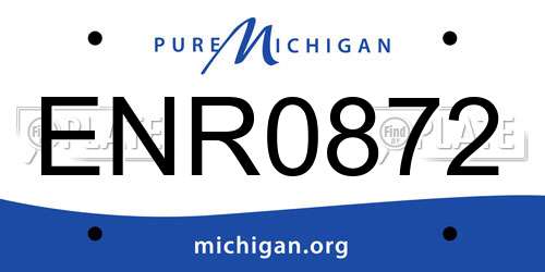 ENR0872 Michigan License Plate