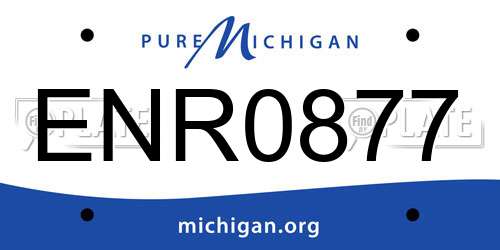 ENR0877 Michigan License Plate