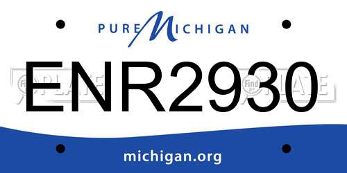 ENR2930 Michigan License Plate
