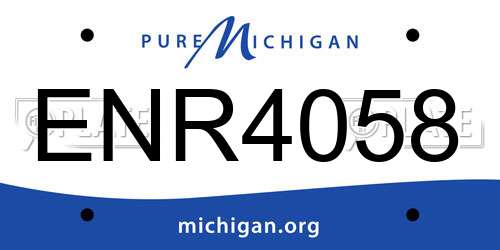 ENR4058 Michigan License Plate