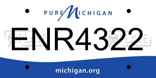 ENR4322 Michigan License Plate