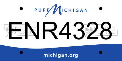 ENR4328 Michigan License Plate