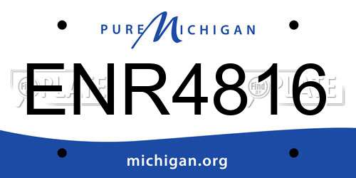 ENR4816 Michigan License Plate