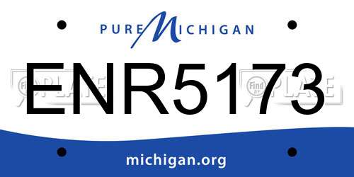 ENR5173 Michigan License Plate