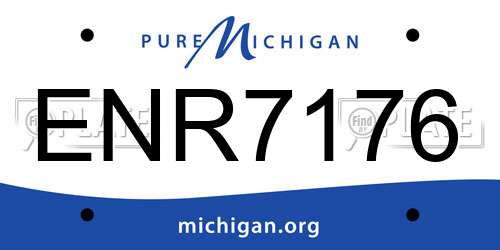 ENR7176 Michigan License Plate
