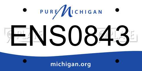 ENS0843 Michigan License Plate