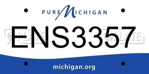 ENS3357 Michigan License Plate