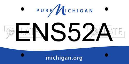 ENS52A Michigan License Plate