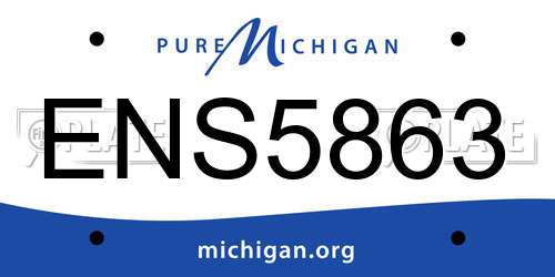 ENS5863 Michigan License Plate
