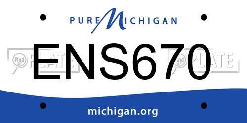 ENS670 Michigan License Plate
