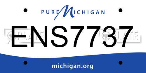 ENS7737 Michigan License Plate