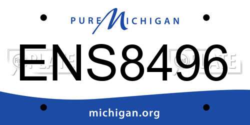 ENS8496 Michigan License Plate