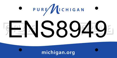 ENS8949 Michigan License Plate