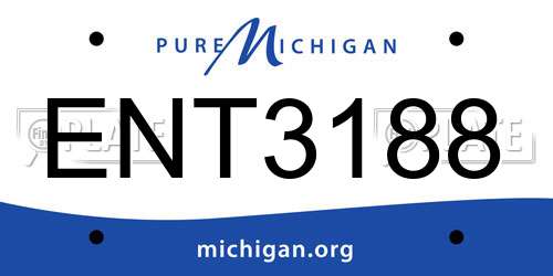 ENT3188 Michigan License Plate