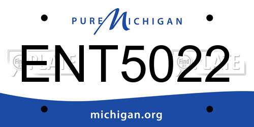 ENT5022 Michigan License Plate