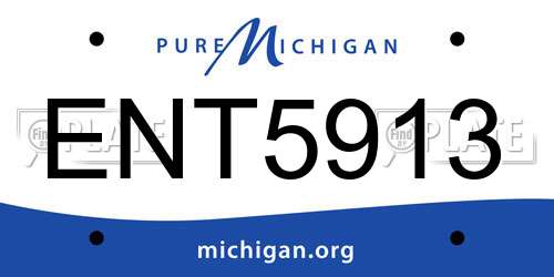 ENT5913 Michigan License Plate