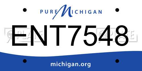 ENT7548 Michigan License Plate