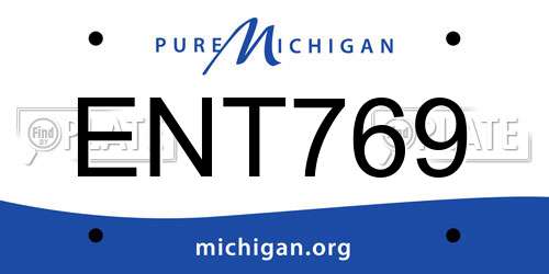 ENT769 Michigan License Plate