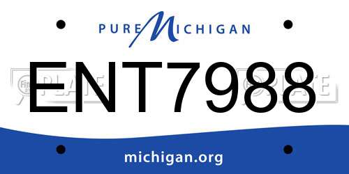 ENT7988 Michigan License Plate