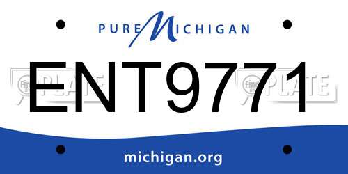 ENT9771 Michigan License Plate
