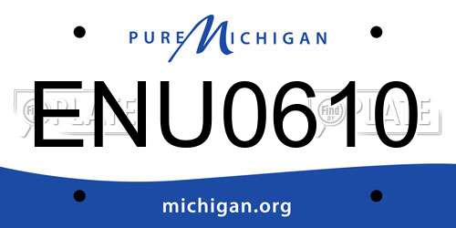 ENU0610 Michigan License Plate