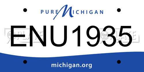 ENU1935 Michigan License Plate