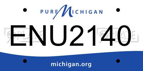 ENU2140 Michigan License Plate