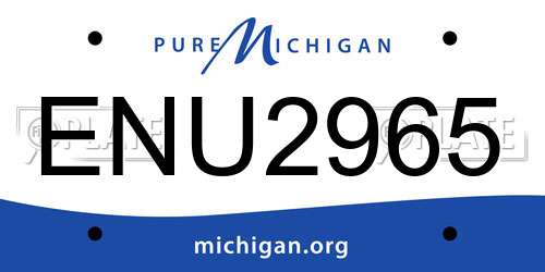 ENU2965 Michigan License Plate