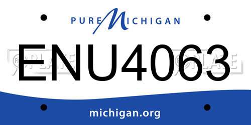 ENU4063 Michigan License Plate