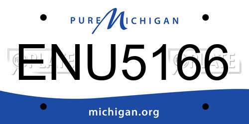 ENU5166 Michigan License Plate
