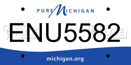 ENU5582 Michigan License Plate