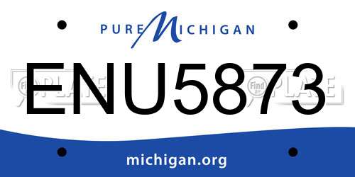 ENU5873 Michigan License Plate