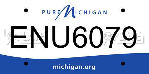 ENU6079 Michigan License Plate