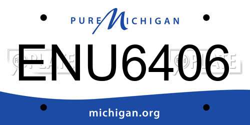 ENU6406 Michigan License Plate