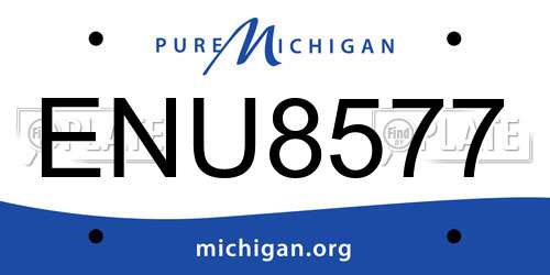 ENU8577 Michigan License Plate