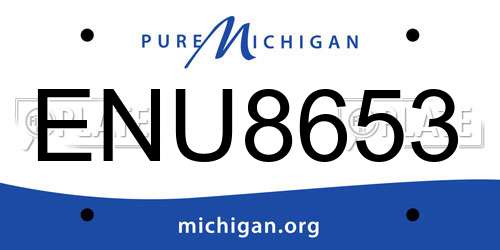 ENU8653 Michigan License Plate