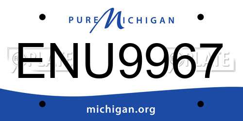 ENU9967 Michigan License Plate