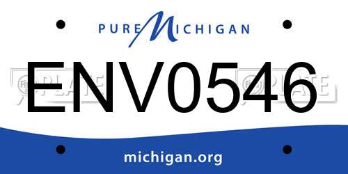 ENV0546 Michigan License Plate