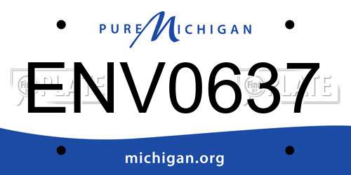 ENV0637 Michigan License Plate