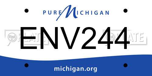 ENV244 Michigan License Plate