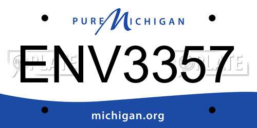 ENV3357 Michigan License Plate