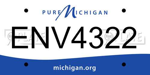 ENV4322 Michigan License Plate